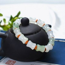 옥팔찌 원석 비즈 염주 가넷 화이트 옥 팔찌 여성 남성 인증 스톤 파인 쥬얼리 les 액세서리