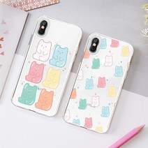 젤리젤리 곰 스마트폰 디자인 주문 제작 폰 케이스 슬림 투명 젤리