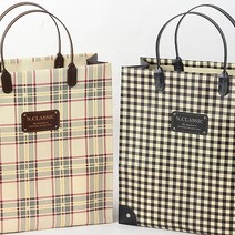 노크원 쇼핑백, 3매입, 06체크1500 pp쇼핑백_아이보리