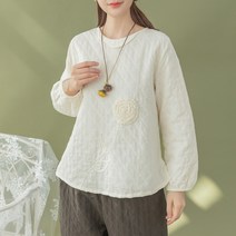 [디얼마미] 꽃한송이 블라우스 미시옷 빅사이즈 엄마옷 생활한복 중년여성 마담