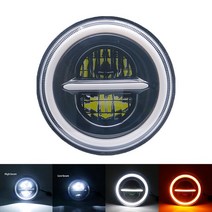 오토바이헤드라이트 7인치 LED 헤드 라이트 DRL Hi/Lo 빔 50W 40W 헤일로 링 앰버 엔젤 아이 Niva 오토바, 12 only 50w headlight