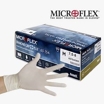 안셀 마이크로플렉스 63-754 다이아몬드그립 플러스 라텍스장갑 100매, S