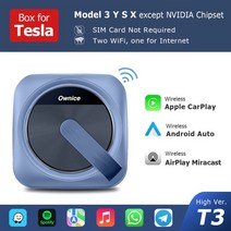 오토 카플레이무선 내비게이션액세서리 호환 Ownice TBox T3 테슬라 모델 3 Y S X 링크 시리 음성 안드로이드 자동 미라캐스트 웨이즈 스포티파이 애플용