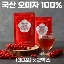 문경오미자 청정기역 문경산 100% 오미자 국산 국내산 오미자 추출액 파우치 액상 80ml x 30포, 2박스