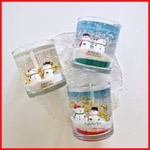 (7온즈 3개) 눈사람- 크리스마스 젤캔들 키트DIY, 클린코튼 핑크
