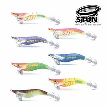 나라샵 스턴 슬림핀에기 UV야광 한치 무늬오징어 문어 케이무라에기 2.2호 2.5호, 2.2호 고추장(레드헤드)