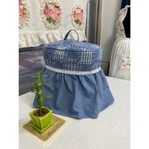자영인테리어/에어프라이어 맞춤커버, 빈티지체크(블루)