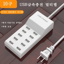 10구 USB급속충전 멀티탭 멀티 스마트 충전기 8구 2.4A 2구 1A 과열 보호, 10구 USB 멀티 스마트충전기