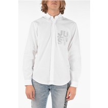 Just Cavalli RHINESTONE EMBELLISHED 로고 솔리드 컬러 셔츠 S03DL0331 N39188 100