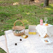 주앤지 휴대용 패브릭 피크닉돗자리 방수 매트 2장세트 중형 대형 한강 잔디 차박 감성캠핑