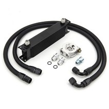 미션쿨러 오토 미션쿨러어댑터 오일 필터 샌드위치 어댑터 + an10 호스가있는 범용 레이싱 카 행 10 굴삭기 유압 오일 쿨러 키트, 유형 b