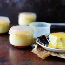 오븐 사용 가능 미니 푸딩 용기 홈베이킹 홈카페 디저트컵, 뚜껑없는 푸딩컵+숟가락 50세트