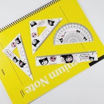 쿠로미 자세트 각도기 삼각자 필통자 학용품 신학기 초등학생 데스크