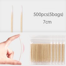 면봉 수정 메이크업 클렌징 긴면봉 두피 스켈링 솜방망이500/1000 개 손톱 나무 면봉 청소 마이크로 브러시, 01 7cm 500pcs