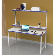 썬라이프 F3입식 1200 2단선반 학생 게이밍 DIY 철제 컴퓨터책상, 1200블루