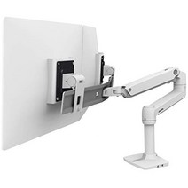 Ergotron 에르고트론 LX 데스크 듀얼 다이렉트 모니터 암 가로형 두 화면 화이트/화이트 25인치(1.8~10.0kg)까지 VESA 규격 지원 45-489-216, 1개