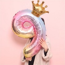 32인치 큰 숫자 풍선 생일 이벤트 행사 레터링 연말 기념일 홈파티 아기 가렌드 돌잔치 환갑 해피뉴이어 신년 베이비 아치 졸업 펜션 칠순 백일 연인 크리스마스 이니셜 알파벳, 9