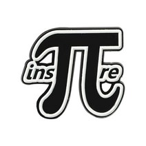 실험실 소모품 Pi (π) 에나멜 핀 여성 수학 및 금속 브로치 검정 흰색 간단한 편지 교사 학생을위한 선물, 한개옵션1, 03 black