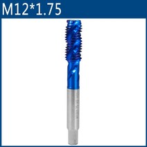 스파이럴탭세트 xcan 미터법 나사 탭 1pc hss m2 m6 나사 탭 나노 블루 탭, m12x1.75, 10개