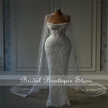 이브닝드레스 빅사이즈 웨딩 피로연 럭셔리 스파클 진주 인어 드레스 2023 케이프, 분홍색+2