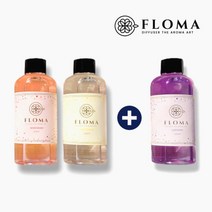 플로마 행복향 디퓨저 리필액 200ml 2+1세트구성, 라벤더, 자스민+러브라임