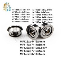 소형 플랜지 베어링 얇은 벽 금속 차폐 10 개 MF52ZZ MF62ZZ MF63ZZ MF74ZZ MF83ZZ MF84ZZ, MF115ZZ 5x11x4mm