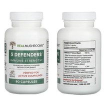 리얼머쉬룸스 5DEFENDERS 유기농 균사체 버섯 추출 90정, 1+1+1