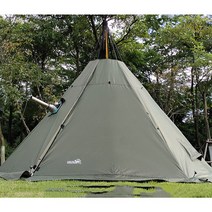 뉴월스 대형 인디언 화목난로 티피텐트 감성 캠핑 차박 겨울 텐트 방수 벨라 쉘터 굴뚝 솔캠, L(라지), 카키