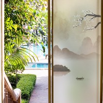 꾸밈 is748m-무점착유리시트전통수목화유리문시트지 시트지, 2.이미지