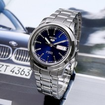 세이코5 오토매틱 재팬메이드 세련된 청판 남성 메탈시계 SNKE51J1