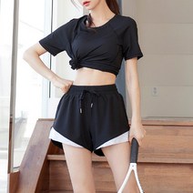 스타일아유 여자 트레이닝 2p 세트 상하의 밴딩 팬츠 여름 반팔 반바지 여행룩 추리닝 편안한 데홈웨어
