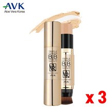 커버스틱 비비스틱 기미 잡티 주름 커버 자외선 차단 미백 파운데이션 SPF50+ 남자 여자 비비 BB 크림 스틱, 비비커버스틱, 3개