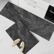 우아한클릭 2종세트 대리석 빨아쓰는 규조토 주방매트 3세대 욕실 발매트, 02-마블 챠콜