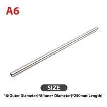 실버 라운드 304 스테인리스 스틸 모세관 튜브 파이프 원형 OD 3mm 4mm 5mm 6mm 8mm 10mm ID 2mm 250mm, [06] A6