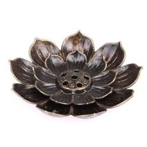 연꽃 불교초 향 촛대 캔들 절 크리에이티브 골동품 합금 버너 순수 구리 홀더 플러그 홈 1 개