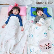 밀로앤개비 분리형 모달 사계절 어린이집 낮잠이불 미니베개 세트, 리틀캐리커처 로라/미니 톰1매쉬1