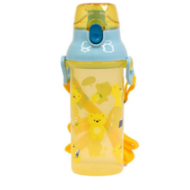 릴팡 아동용 앵커 원터치 어깨끈 물통, 옐로베어, 480ml