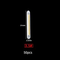 집어등 50 개몫 2245mm S L 라이트 야간 낚시 플로트 막대 조명 다크 글로우 스틱 유용한 형광등, 04 35mm