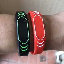 13.56MHZ MIFARE 클래식 4K 팔찌 실리콘 RFID 조절 가능, [01] Red 10 Pack