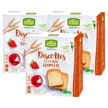 Le Moulin du Pivert 르 물랑 드 피베르 통밀 러스크 비스킷 과자 스낵 비건 팜유프리 270g 3팩