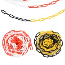 안전 플라스틱 사슬 주차장 바리게이트 체인 폴리스라인 가이드라인 줄 팬스 펜스 건설 산업 안전 용품 휀스 컬러, 블랙 - 옐로우, 1개