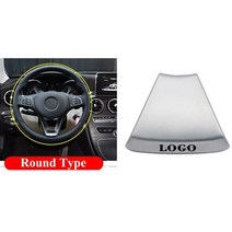 자동차 스티어링 휠 장식 수리 배지 엠블럼 로고 커버 메르세데스 벤츠용 AMG C E W176 W204, [02] Round Type