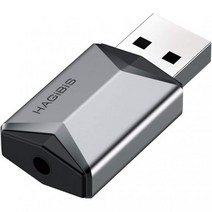 Hagibis USB 외부 사운드 카드 어댑터 Alloy 2 in 1 to 35mm AUX TRRS 헤드폰 마이크 잭 오디오 Windows MAC 맥 PC 노트북 데스크탑 PS4, 회색
