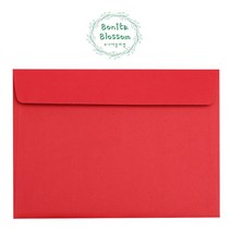 A5 봉투 컬러 행사 성탄절 신년 초대장 50장 15.5cmX21.5cm 카드, 카니발레드(A5봉투)