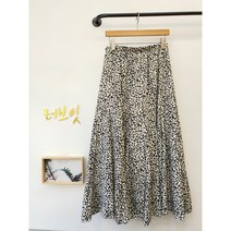 레오파드 A라인 데일리 호피롱스커트