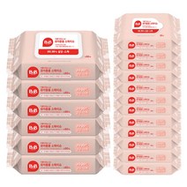 비앤비 안심제균 티슈 캡형(60매)-6개+휴대(20매)-12개 유아물티슈, 4세트