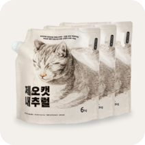 제오캣 내추럴 벤토나이트 고양이 모래 6kg 3개