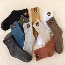 여성 도톰한 곰돌이 겨울양말 10켤레