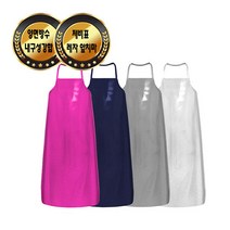 제비표우의 양면방수앞치 PU레자앞치마, 화이트 L, 1개