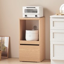 하이앤드리 티아 400 슬림 2단 원룸 밥솥장 에이프라이어 수납장 정수기 다이 틈새 미니 렌지대, 오크